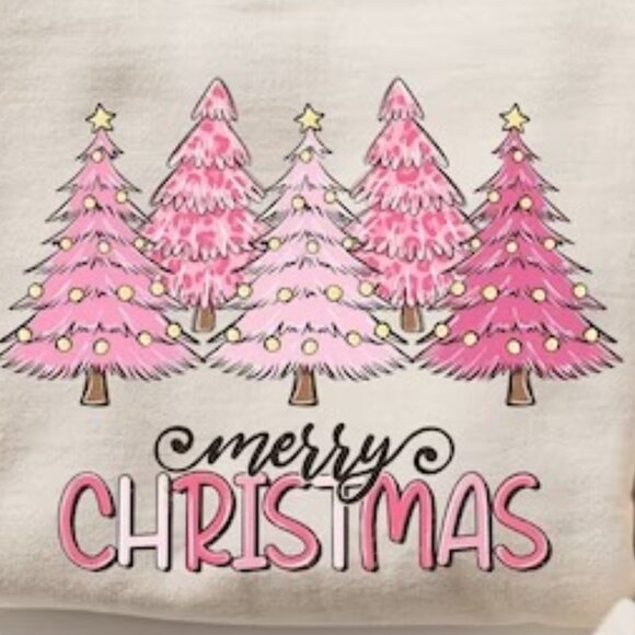 Pink Tree Christmas Sweatshirt Christmas Sweatshirt Christmas Tree Sweatshirt 90 - Picture 2 of 5